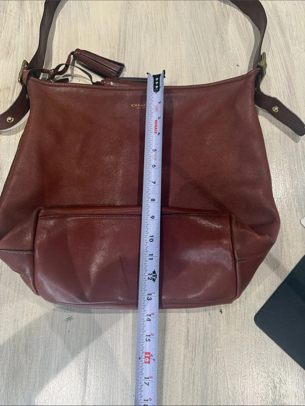 Coach Legacy Chestnut Leather XL Duffel with Tassel